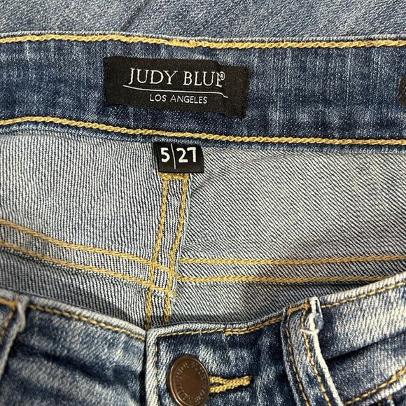 Judy Blue Hi-Rise Destroyed Boyfriend Jeans Size 5/27 | Light Wash Distressed - Picture 8 of 12